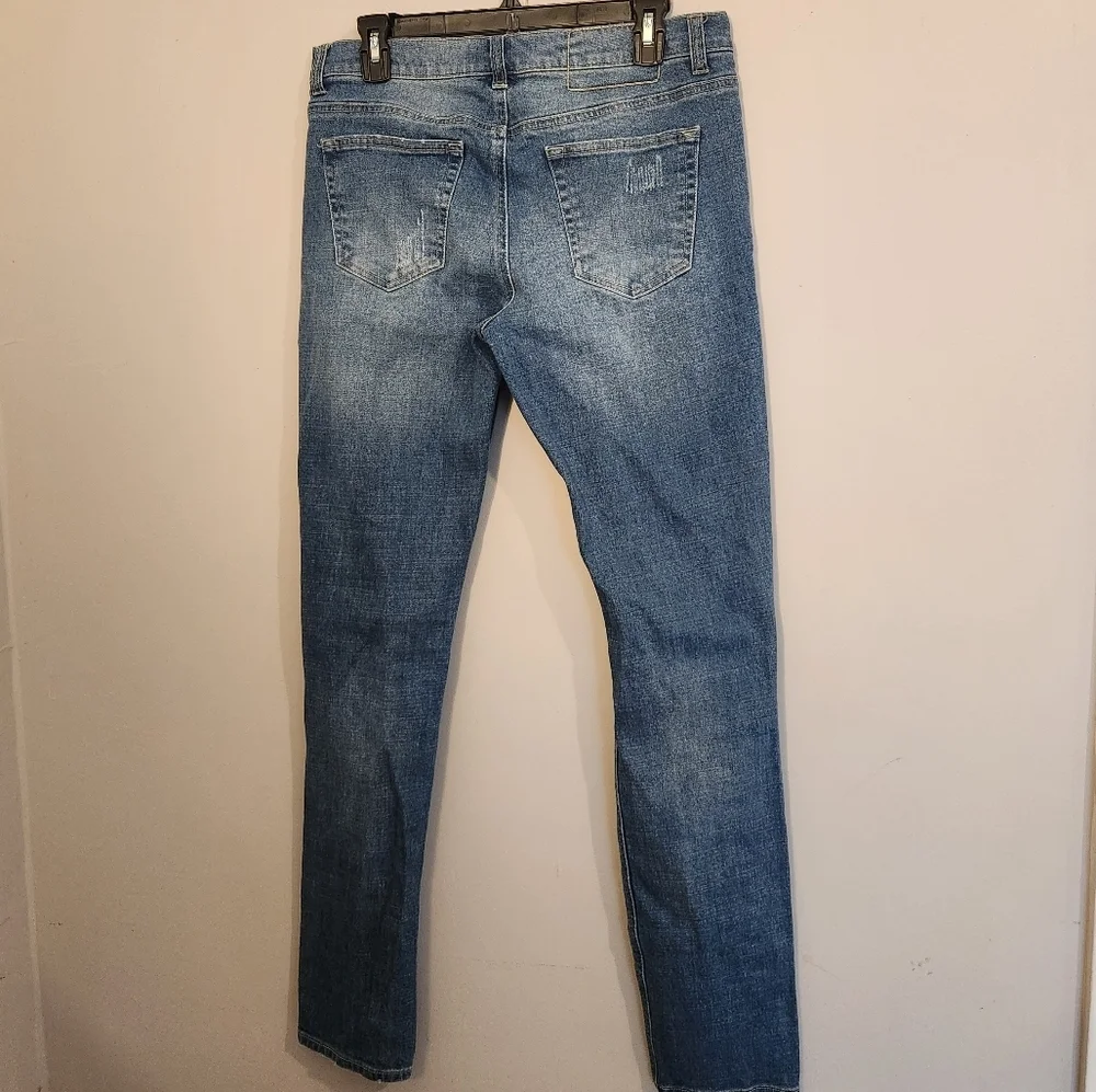 Rails Men’s Stretch Skinny Jeans 31x32‎ Light Wash Distressed Denim